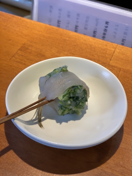 三つ葉の鱚巻き