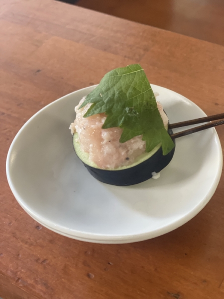 茄子の肉詰め