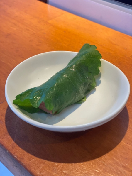 メンチカツの大葉巻き