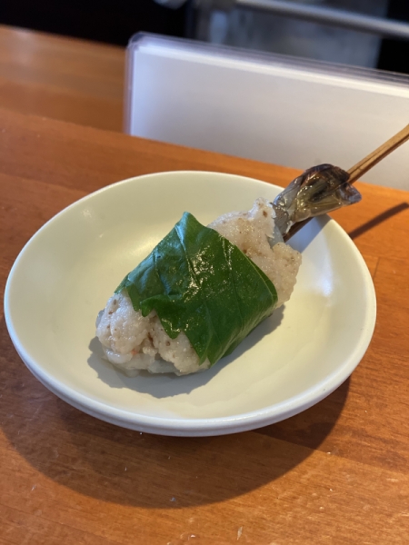 椎茸しんじょうの海老包み揚げ
