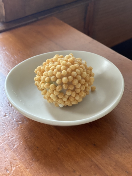 そら豆と小柱のあられ揚げ