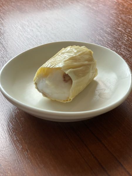 百合根とイカの湯葉巻き